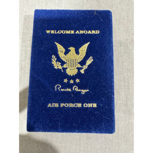 Air Force One Ronald Reagan Welcome Aboard Souvenir Playing Cards Blue Gold